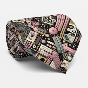 Abstracte printplaat - Retro Midden Jaren 50 Moder Stropdas