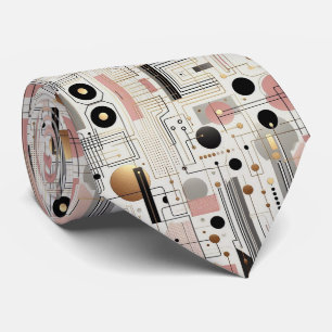 Abstracte printplaat - Retro Midden Jaren 50 Moder Stropdas