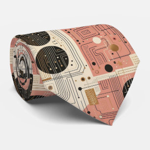 Abstracte printplaat - Retro Midden Jaren 50 Moder Stropdas