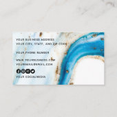 Abstracte Professional Blue Gold Marble-kunst Visitekaartje (Achterkant)