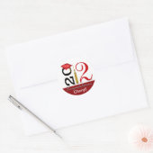 Abstracte Proficiat Afstuderen - 2012 Tassel Ronde Sticker (Envelop)
