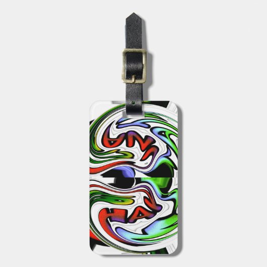 Abstracte profielillustratie afdrukken bagagelabel (Voorkant verticaal)