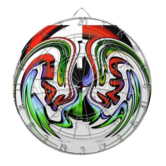 Abstracte profielillustratie afdrukken dartbord (Voorkant)