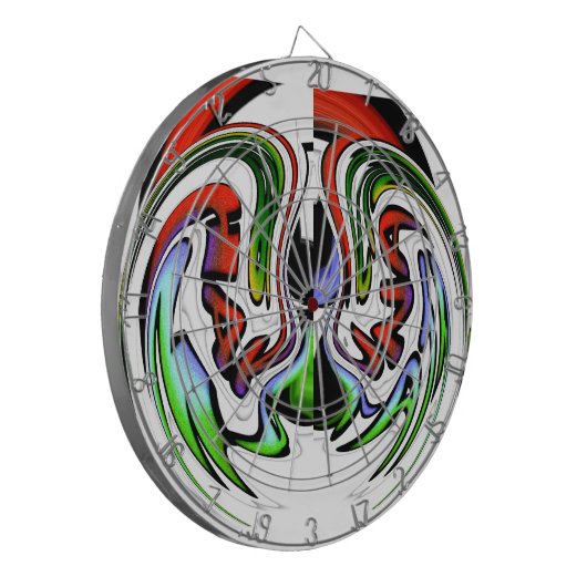 Abstracte profielillustratie afdrukken dartbord (Voorkant Links)