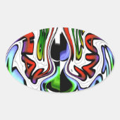 Abstracte profielillustratie afdrukken ovale sticker (Voorkant)