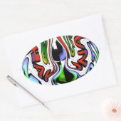 Abstracte profielillustratie afdrukken ovale sticker (Envelop)
