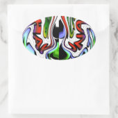 Abstracte profielillustratie afdrukken ovale sticker (Tas)