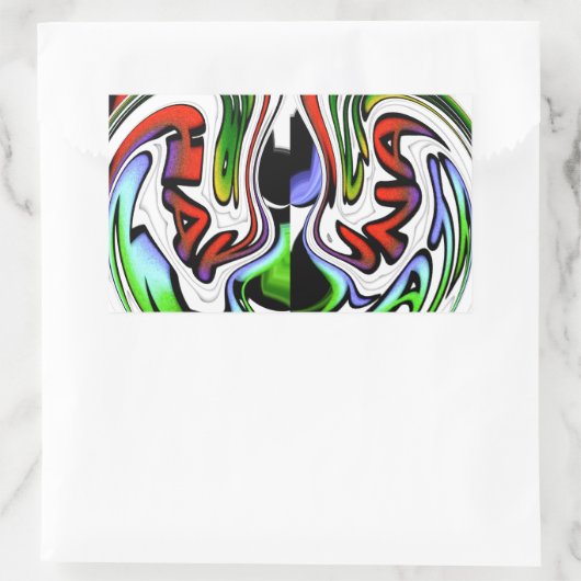 Abstracte profielillustratie afdrukken rechthoekige sticker (Tas)