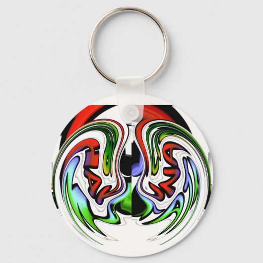 Abstracte profielillustratie afdrukken sleutelhanger (Voorkant)