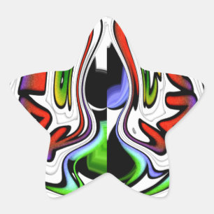 Abstracte profielillustratie afdrukken ster sticker