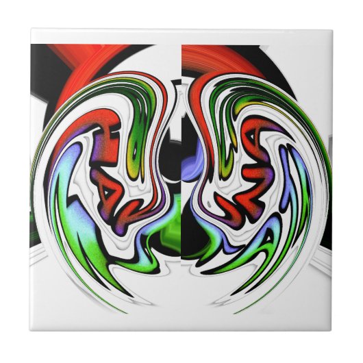 Abstracte profielillustratie afdrukken tegeltje (Voorkant)