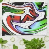 Abstracte profielillustratie afdrukken theedoek (Gevouwen)