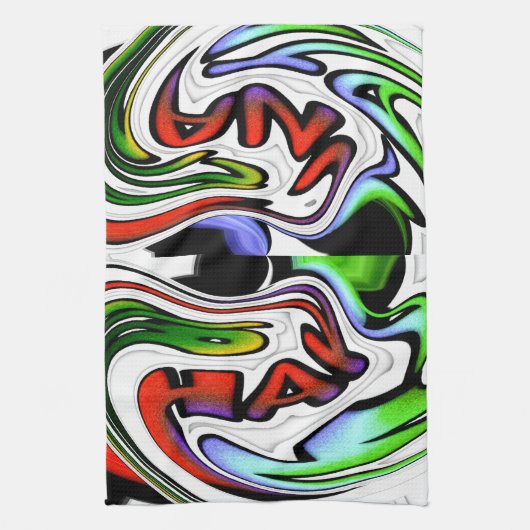 Abstracte profielillustratie afdrukken theedoek (Verticaal)