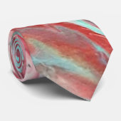 Abstracte Psychedelic Aqua Red Waves Stropdassen (Opgerold)