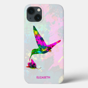 Abstracte Psychedelic Colorful Hummingbird Case-Mate iPhone Case