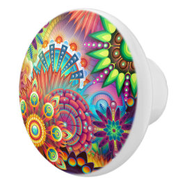 Abstracte Psychedelic Colors Dresser Keramische Knop