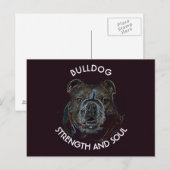 Abstracte Psychedelic Dark Bulldog Tekening Briefkaart (Voorkant / Achterkant)