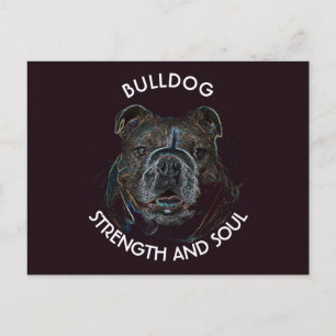 Abstracte Psychedelic Dark Bulldog Tekening Briefkaart