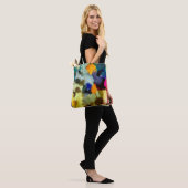 abstracte psychedelic grunge background grafisch s tote bag (Op model)