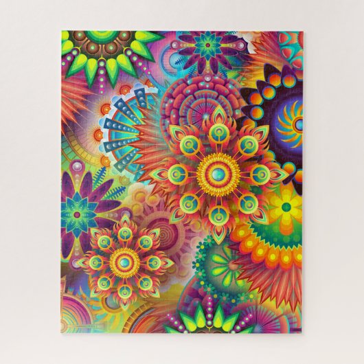 Abstracte Psychedelic Mandalas Starbursts Legpuzzel (Verticaal)