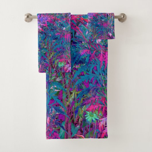 Abstracte Psychedelic Rainbow-kleuren Foliage Gard Bad Handdoek (Insitu)