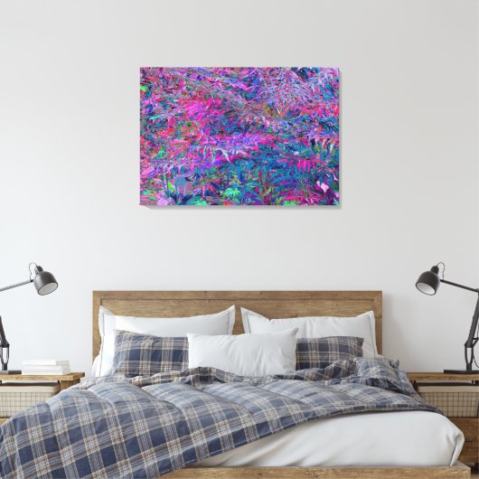 Abstracte Psychedelic Rainbow-kleuren Foliage Gard Canvas Afdruk (Insitu (Slaapkamer))