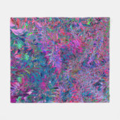 Abstracte Psychedelic Rainbow-kleuren Foliage Gard Fleece Deken (Voorkant (Horizontaal))