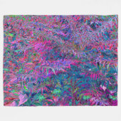Abstracte Psychedelic Rainbow-kleuren Foliage Gard Fleece Deken (Voorkant (Horizontaal))