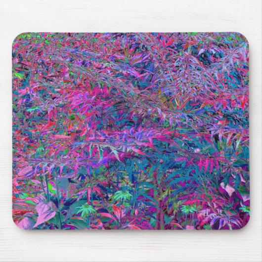 Abstracte Psychedelic Rainbow-kleuren Foliage Gard Muismat (Voorkant)