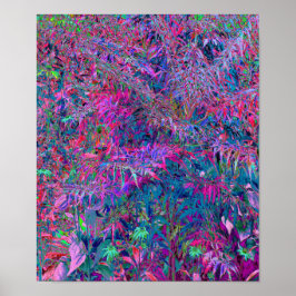 Abstracte Psychedelic Rainbow-kleuren Foliage Gard Poster