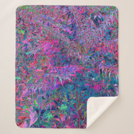 Abstracte Psychedelic Rainbow-kleuren Foliage Gard Sherpa Deken