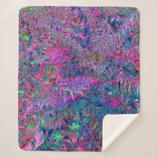 Abstracte Psychedelic Rainbow-kleuren Foliage Gard Sherpa Deken (Voorkant)