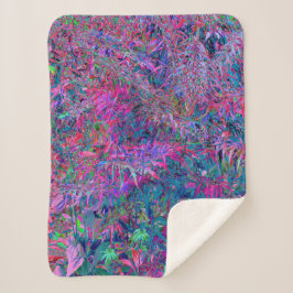 Abstracte Psychedelic Rainbow-kleuren Foliage Gard Sherpa Deken