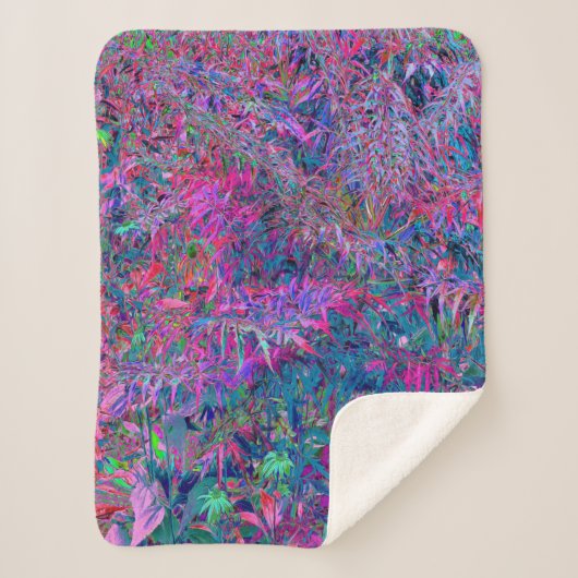 Abstracte Psychedelic Rainbow-kleuren Foliage Gard Sherpa Deken (Voorkant)
