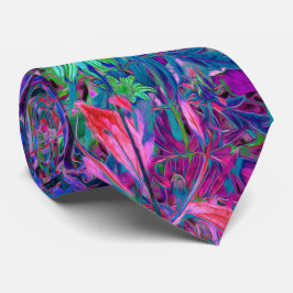 Abstracte Psychedelic Rainbow-kleuren Foliage Gard Stropdas