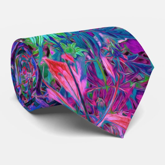 Abstracte Psychedelic Rainbow-kleuren Foliage Gard Stropdas (Opgerold)