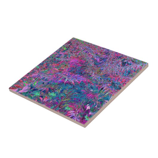 Abstracte Psychedelic Rainbow-kleuren Foliage Gard Tegeltje (Zijkant)