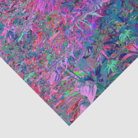 Abstracte Psychedelic Rainbow-kleuren Foliage Gard Tissuepapier (Detail)