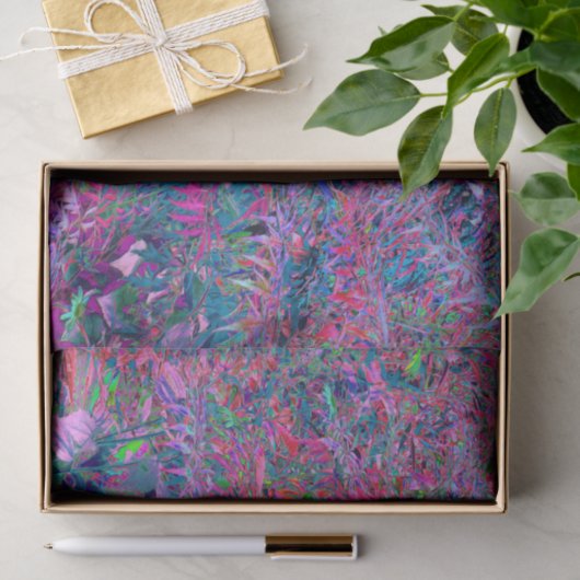Abstracte Psychedelic Rainbow-kleuren Foliage Gard Tissuepapier (Geschenk)