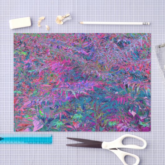 Abstracte Psychedelic Rainbow-kleuren Foliage Gard Tissuepapier (Craft)