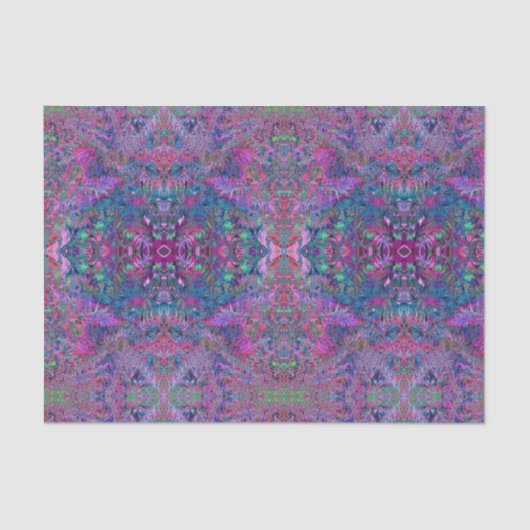 Abstracte Psychedelic Rainbow-kleuren Foliage Gard Tissuepapier (Voorkant)