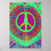 Abstracte Psychedelic Stropdas-Dye Peace Sign Fine Poster (Voorkant)