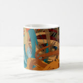 abstracte psychedelische achtergrond van kleurench koffiemok (Center)