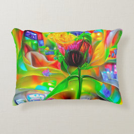 Abstracte psychedelische bloemen accent kussen