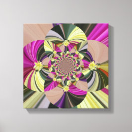 Abstracte psychedelische bloemen canvas afdruk