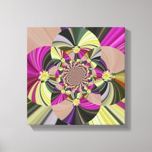 Abstracte psychedelische bloemen canvas afdruk (Voorkant)