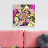 Abstracte psychedelische bloemen canvas afdruk (Insitu (Woonkamer))