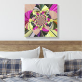 Abstracte psychedelische bloemen canvas afdruk (Insitu (Slaapkamer))