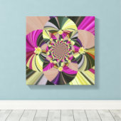 Abstracte psychedelische bloemen canvas afdruk (Insitu (Houten vloer))