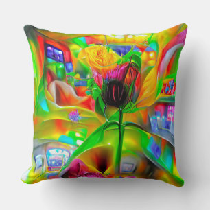 Abstracte psychedelische bloemen kussen